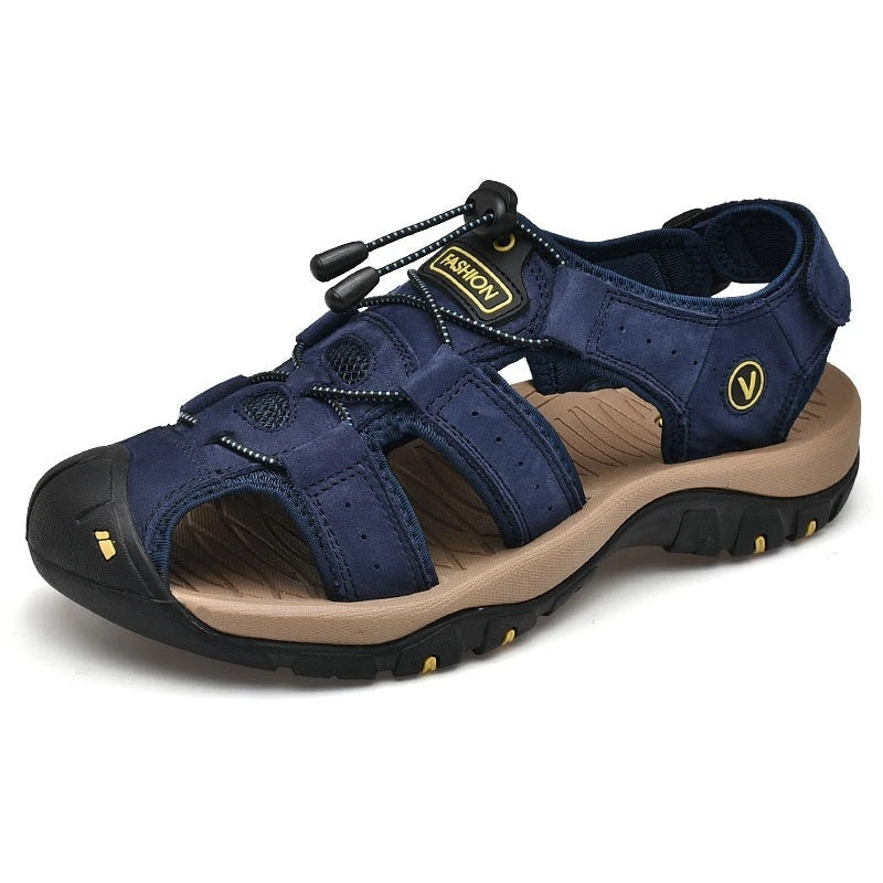 Leder Orthopädische Sandalen Geruchshemmend Blau