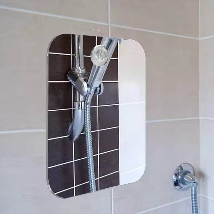 Beschlagfreier Rasier-Spiegel mit Saugnapf