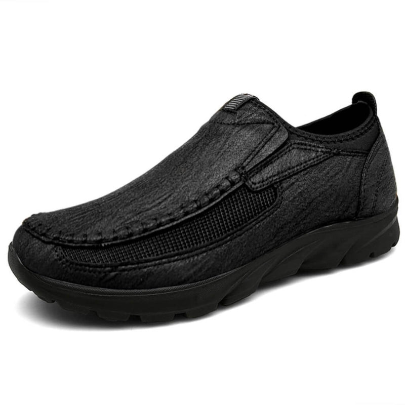 Komfort Slipper Mokassin Geruchshemmend Slip-On Schwarz