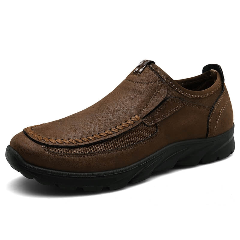 Komfort Slipper Mokassin Geruchshemmend Slip-On Kaffeebraun