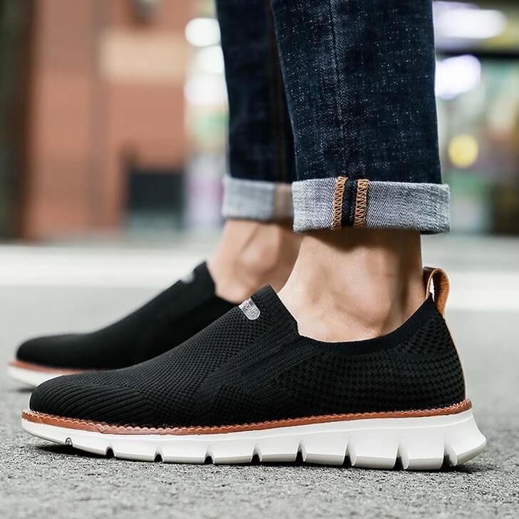 Knit Komfortschuhe Slip-On Reinschlüpfen Schwarz