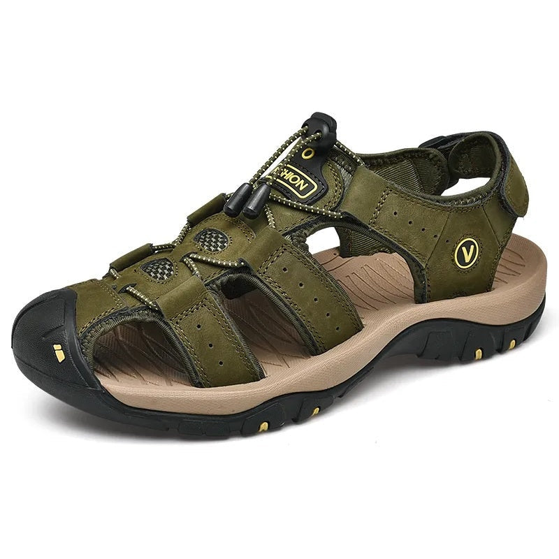 Leder Orthopädische Sandalen Geruchshemmend Grün