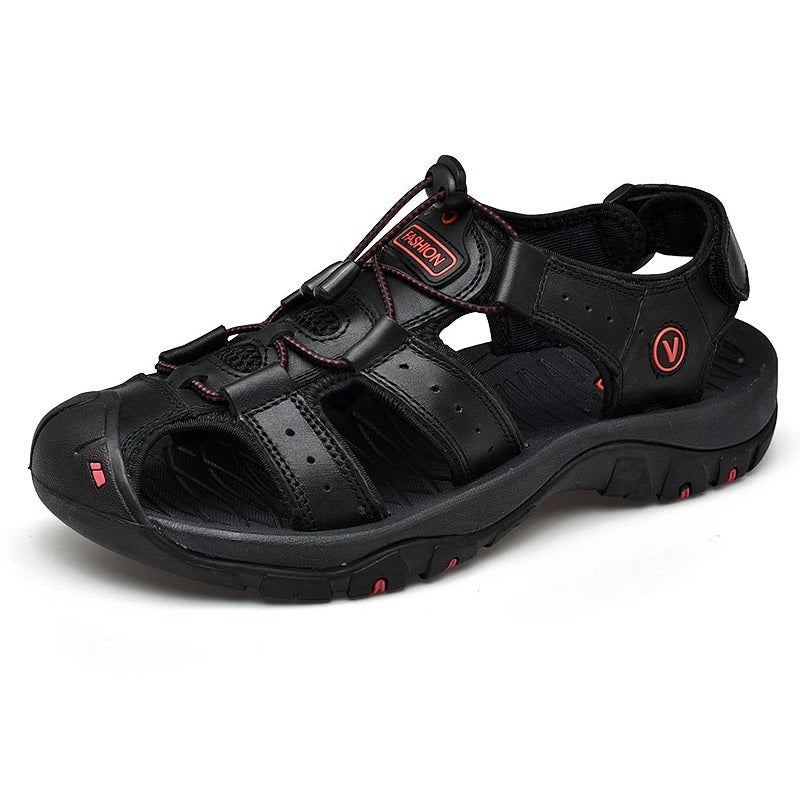 Leder Orthopädische Sandalen Anti Odor Schwarz