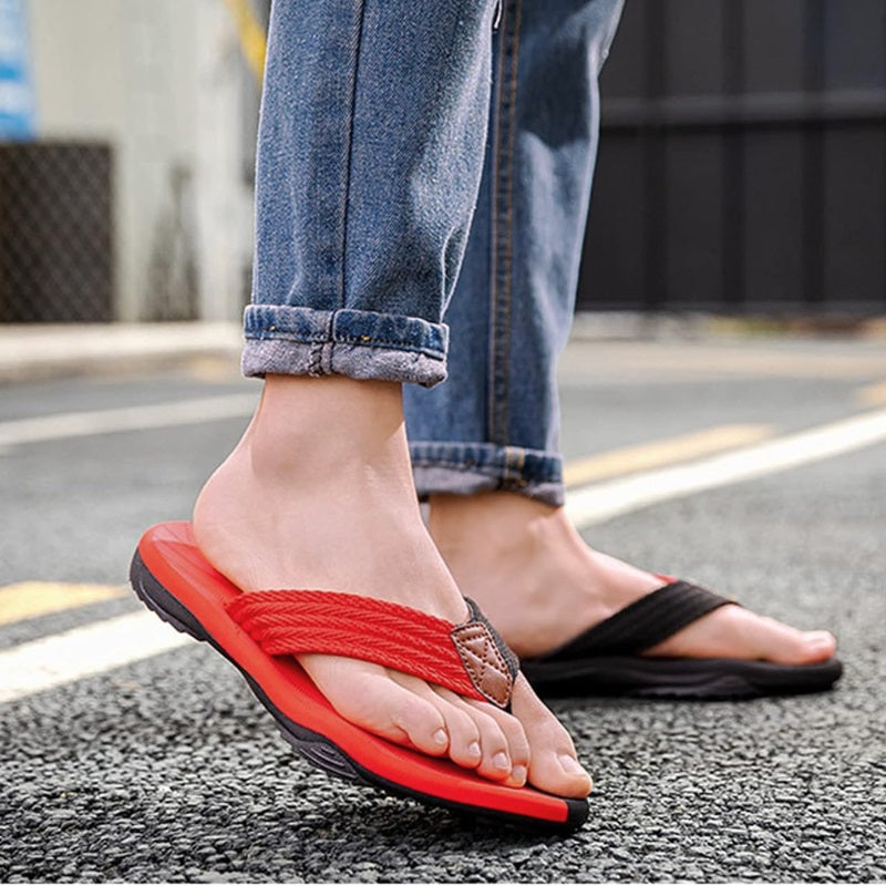 Comfort Orthopädischer Sandalen Anti Odor Zehentrenner Rot
