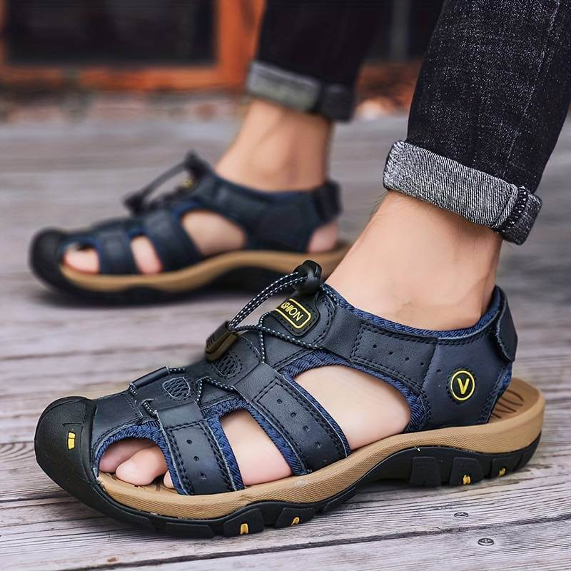 Leder Orthopädische Sandalen Geruchshemmend Blau