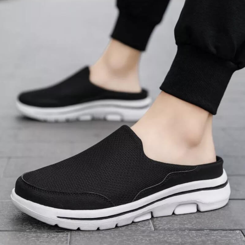 Flex - Orthopädischer Komfort Slipper Geruchshemmend Schwarz