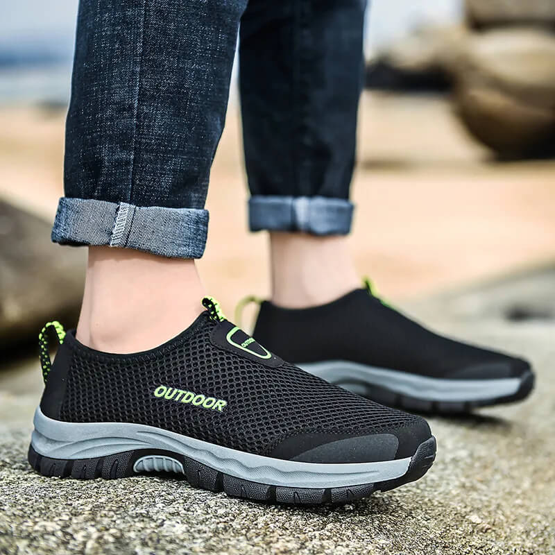 Outdoor Orthopädischer Turnschuhe Slipper Geruchshemmend Schwarz