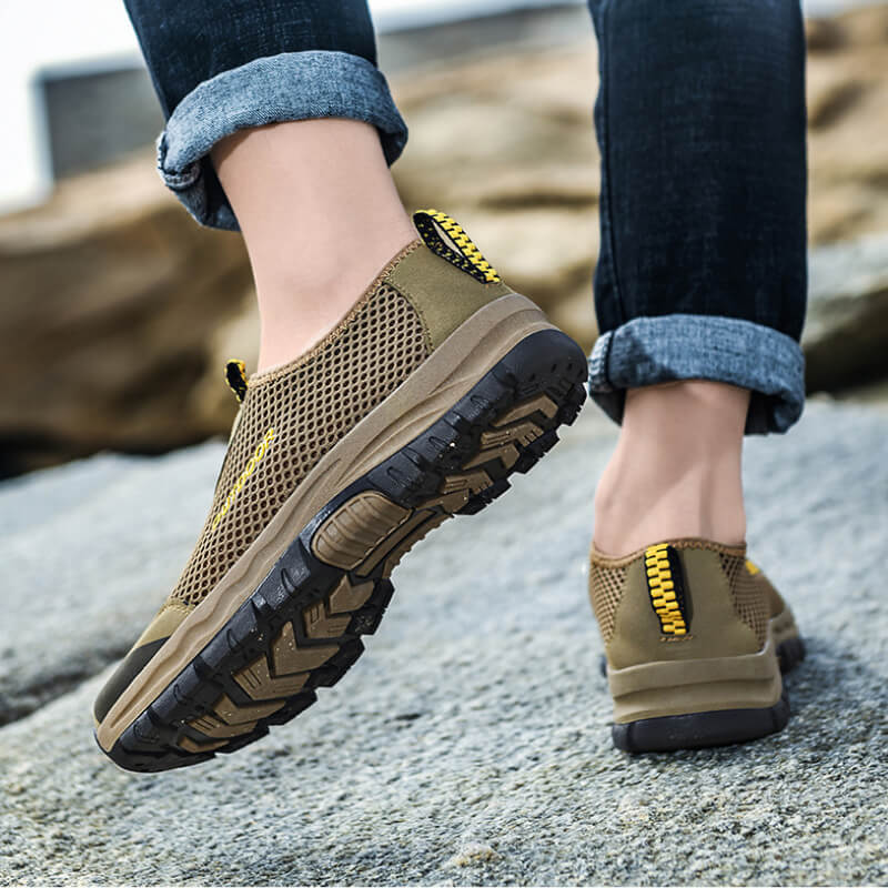 Outdoor Orthopädischer Turnschuhe Slip-On Geruchshemmend Braun