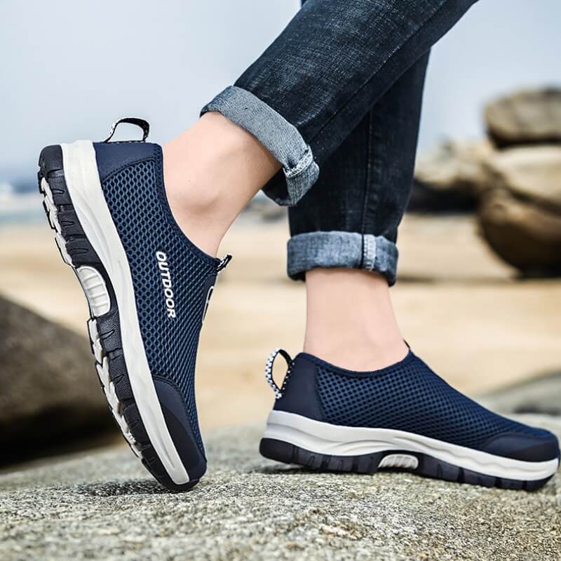 Outdoor Orthopädischer Turnschuhe Slip-On Anti Odor Blau