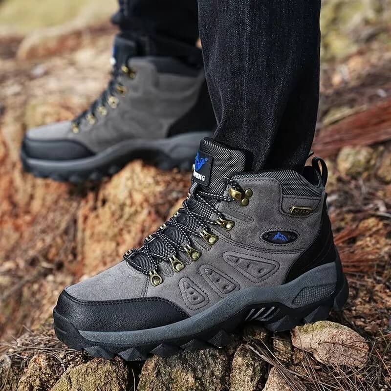 Outdoor Lederstiefel Wasserdichter Wanderschuhe Grau