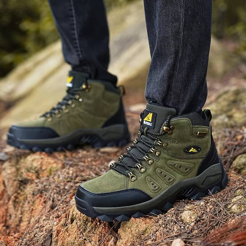 Outdoor Lederstiefel Wasserdichter Wanderschuhe Grün