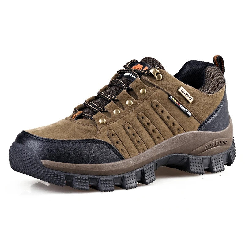 Outdoor Wanderschuh Leder Wasserdicht Trekking und Arbeit Braun