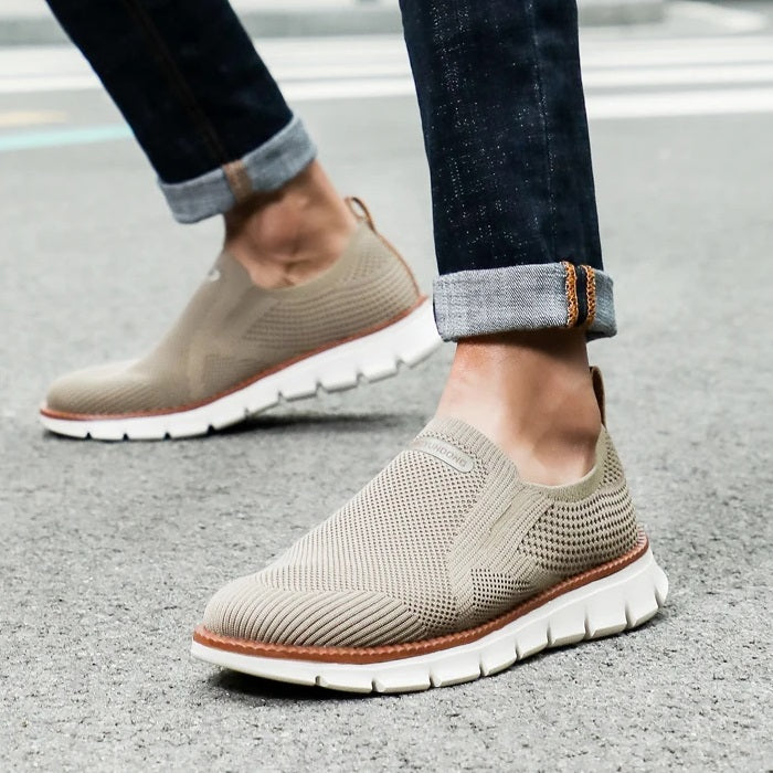 Knit Komfort Turnschuhe Slip-On Reinschlüpfen Braun